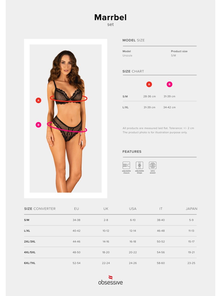 Obsessive Lingerie sexy completino due pezzi Marrbel