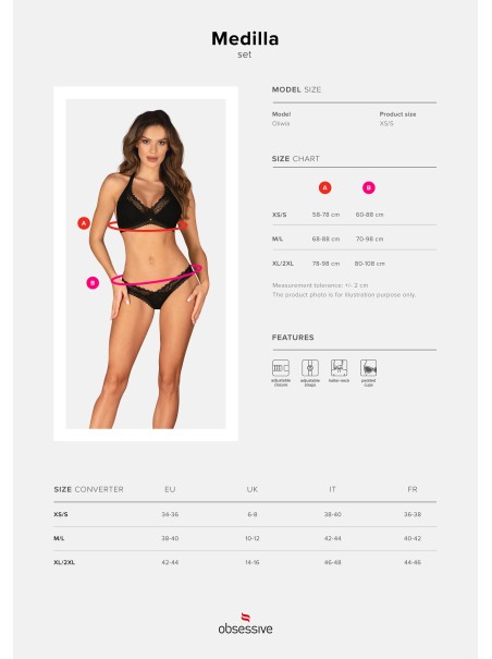 Obsessive Lingerie completino intimo in tulle e pizzo Medilla