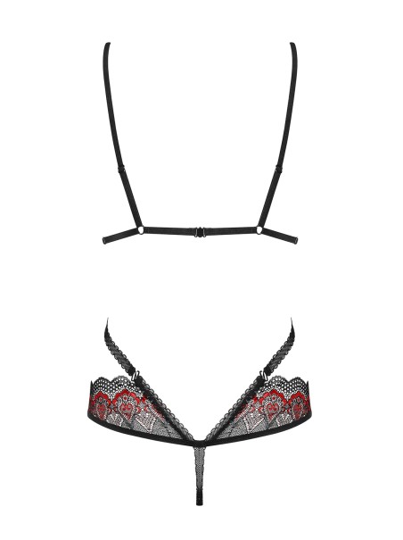 Obsessive Lingerie body in pizzo floreale nero e rosso Megies Obsessive Lingerie body in pizzo floreale nero e rosso Megies