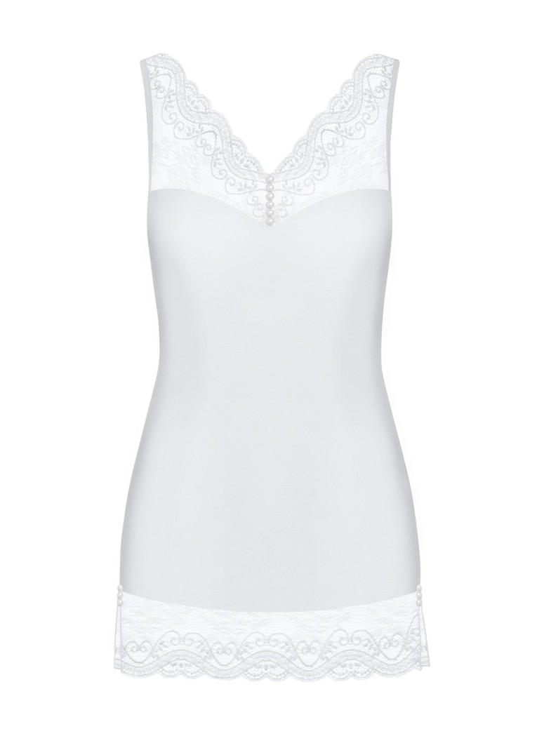 Obsessive Lingerie chemise bianca con perizoma Miamor