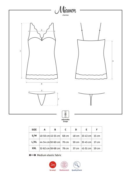Obsessive Lingerie chemise bianca con perizoma Miamor Obsessive Lingerie chemise bianca con perizoma Miamor