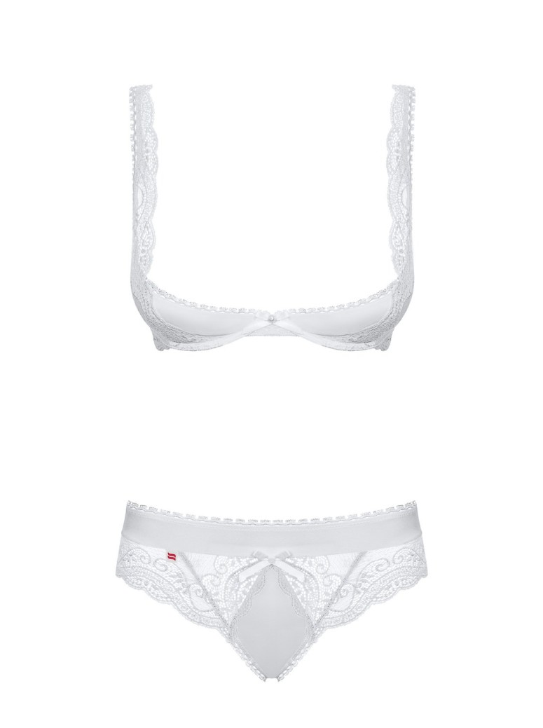 Obsessive Lingerie completino push-up mezza coppa bianco Miamor