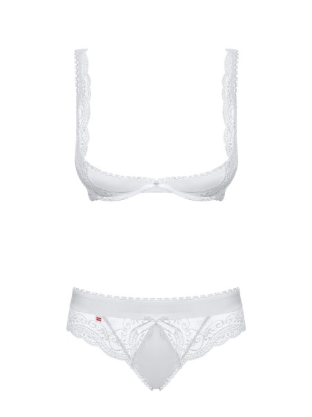 Obsessive Lingerie completino push-up mezza coppa bianco Miamor
