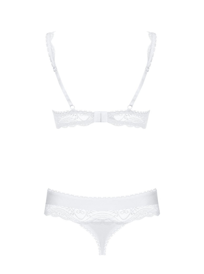 Obsessive Lingerie completino push-up mezza coppa bianco Miamor