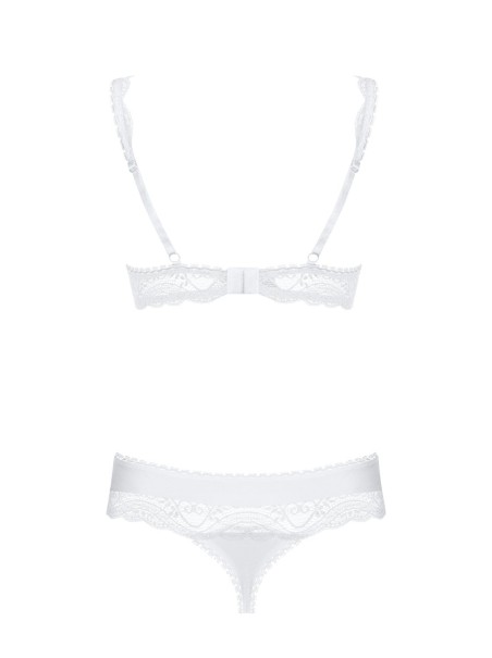 Obsessive Lingerie completino push-up mezza coppa bianco Miamor
