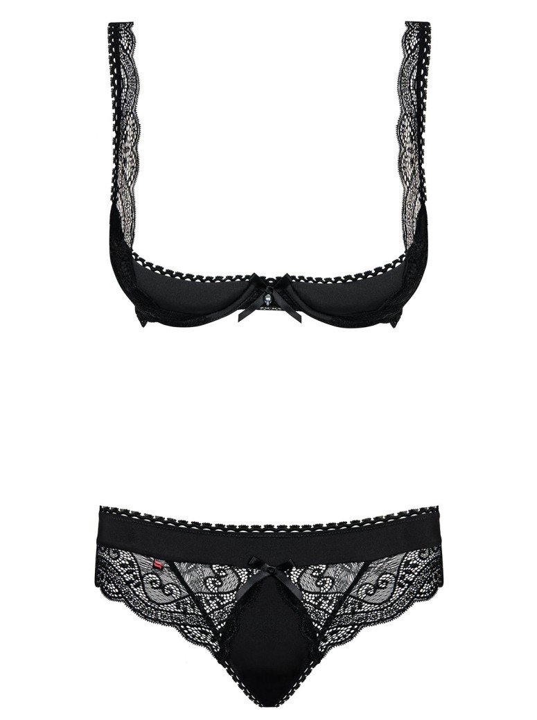 Obsessive sexy completino push-up mezza coppa nero collezione Miamor
