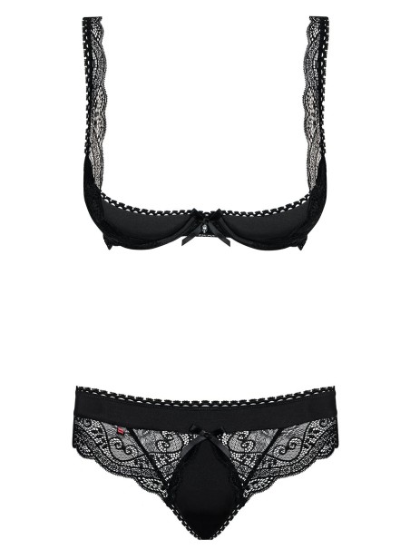 Obsessive sexy completino push-up mezza coppa nero collezione Miamor