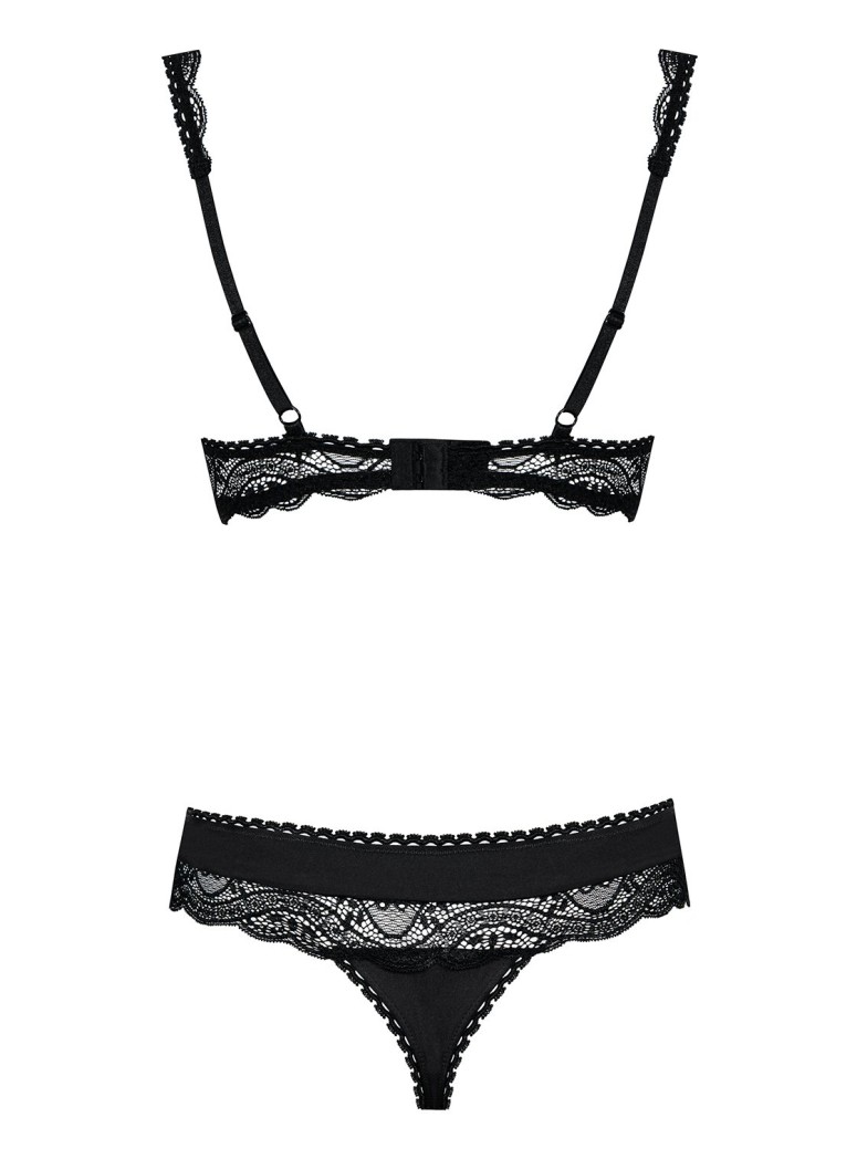 Obsessive sexy completino push-up mezza coppa nero collezione Miamor