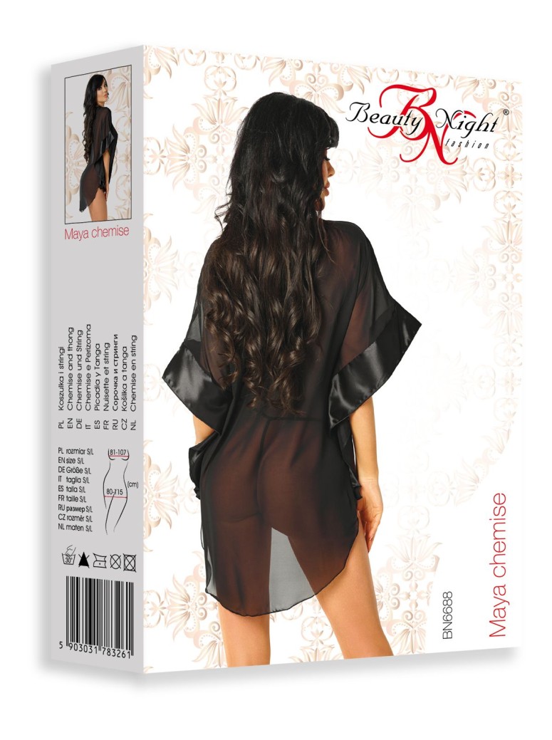 Beauty Night Lingerie sexy chemise trasparente con perizoma Maya