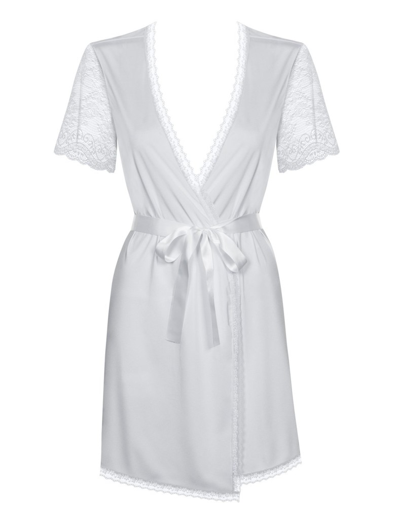 Obsessive Lingerie vestaglia con perizoma bianca Miamor