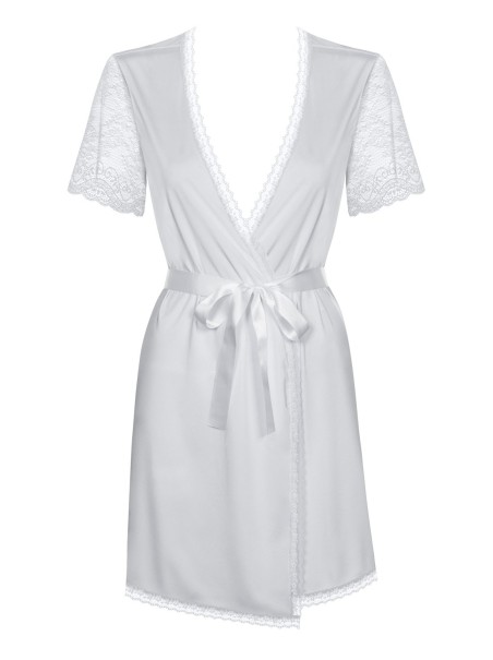 Obsessive Lingerie vestaglia con perizoma bianca Miamor