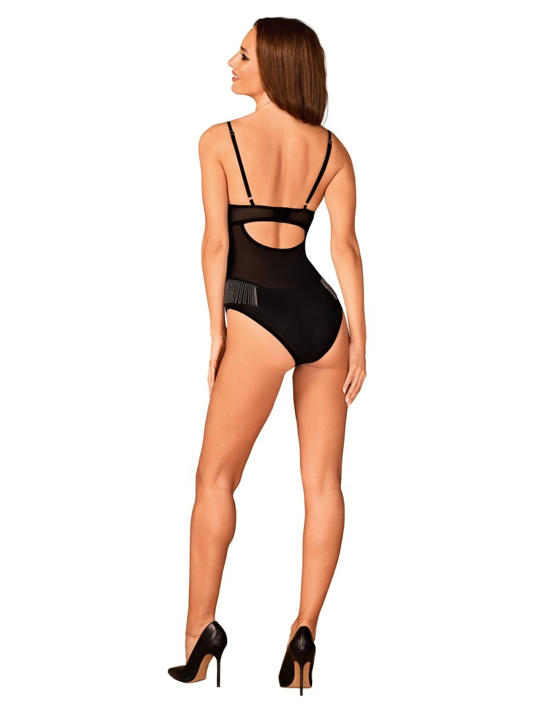 Obsessive Lingerie elegante body con frange argentate Milladis