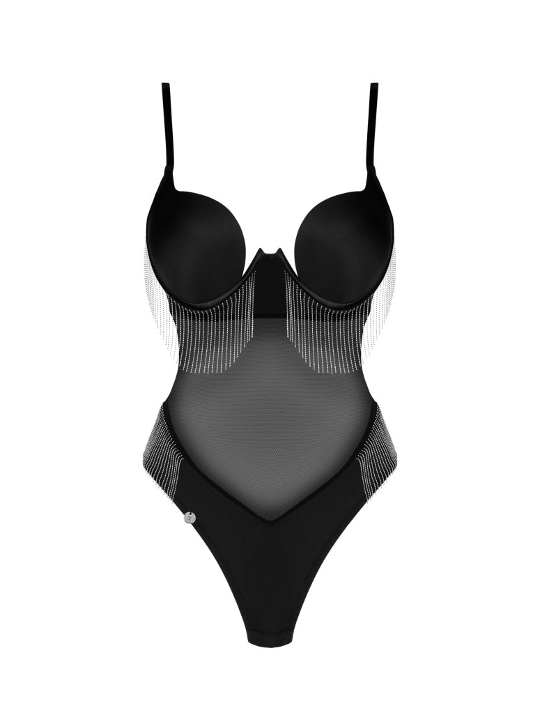 Obsessive Lingerie elegante body con frange argentate Milladis
