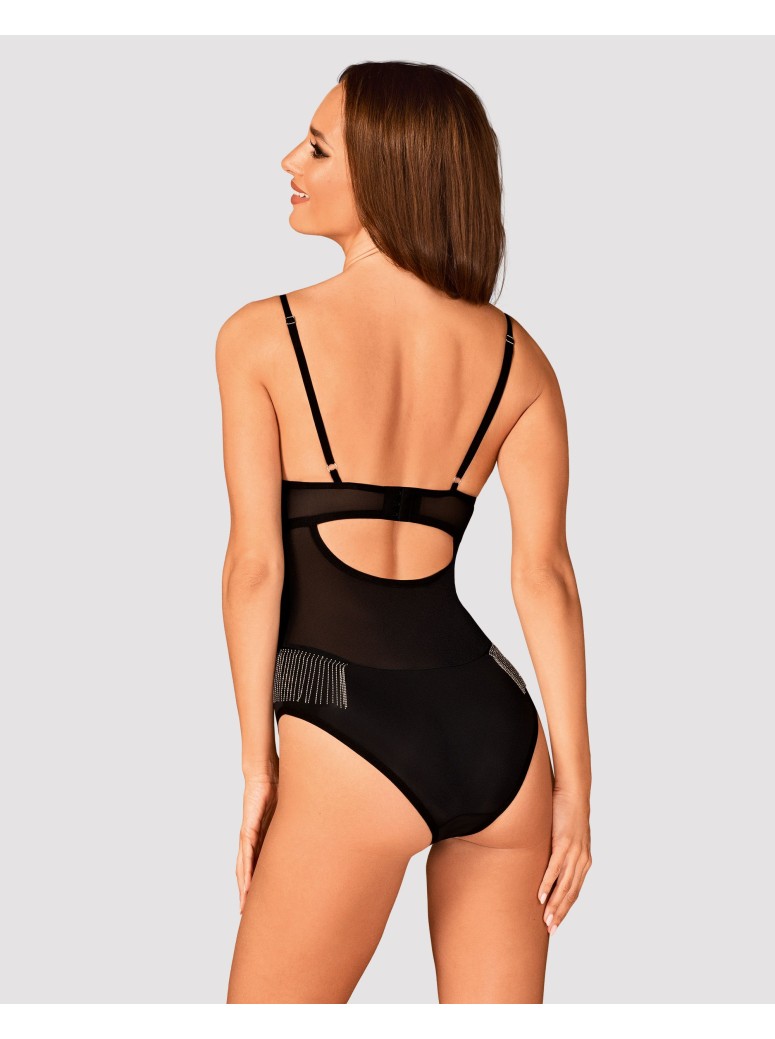 Obsessive Lingerie elegante body con frange argentate Milladis