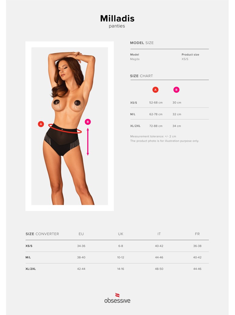 Obsessive Lingerie mutandine a vita alta con catenine pendenti Milladis