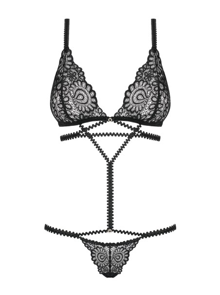 Obsessive Lingerie body essenziale in pizzo nero Mixty