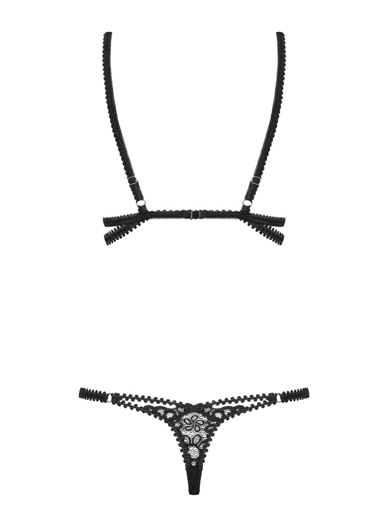 Obsessive Lingerie body essenziale in pizzo nero Mixty