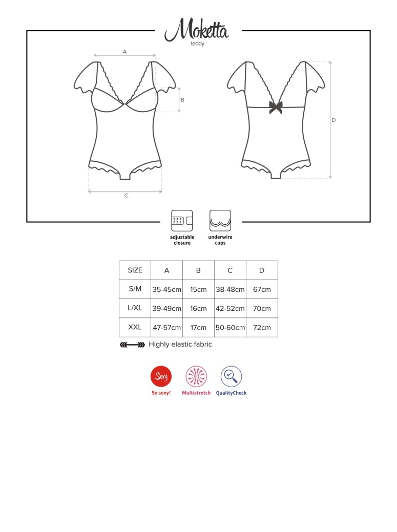Obsessive Lingerie elegante body con ferretto Moketta