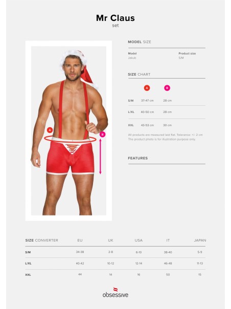 Obsessive Lingerie costume natalizio da uomo Mr Claus