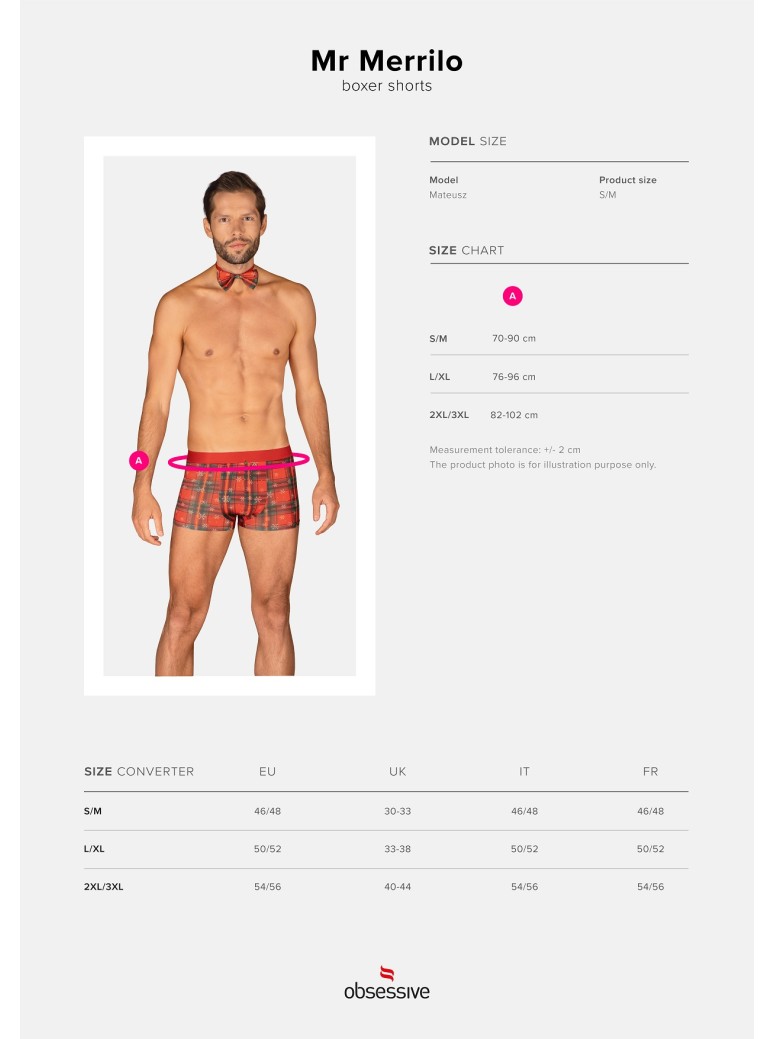 Obsessive Lingerie set boxer e papillon natalizio uomo Mr Merrilo