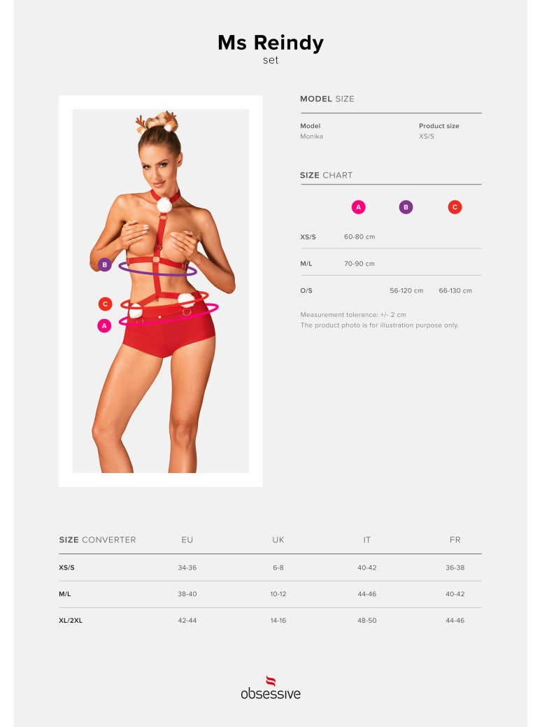 Obsessive Lingerie completino natalizio da renna per lei Ms Reindy