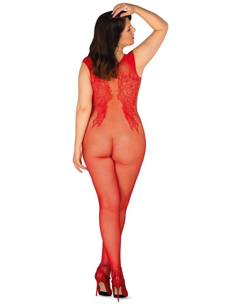 Obsessive Lingerie sexy bodystocking rossa aperta N112
