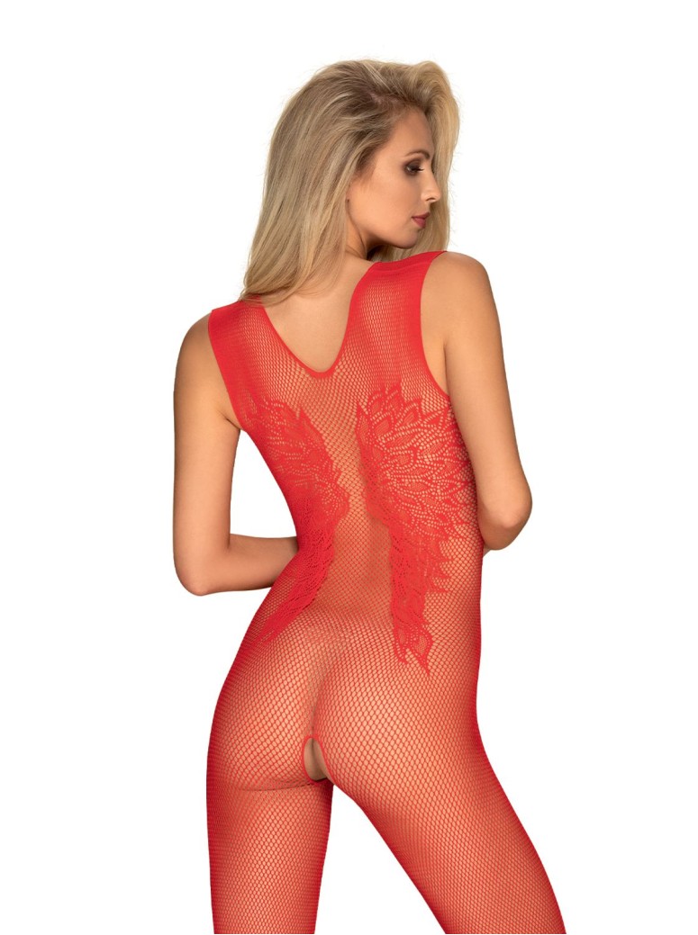 Obsessive Lingerie sexy bodystocking rossa aperta N112