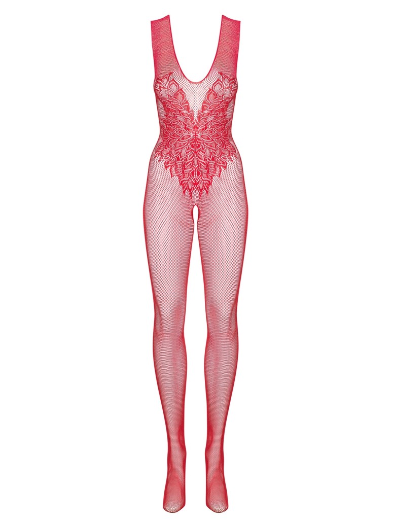 Obsessive Lingerie sexy bodystocking rossa aperta N112