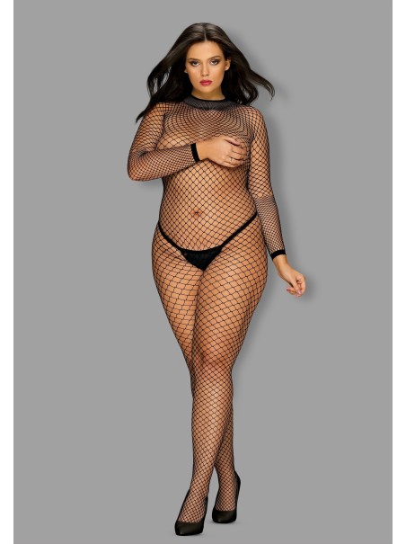Obsessive Lingerie bodystocking a maniche lunghe aperta N121