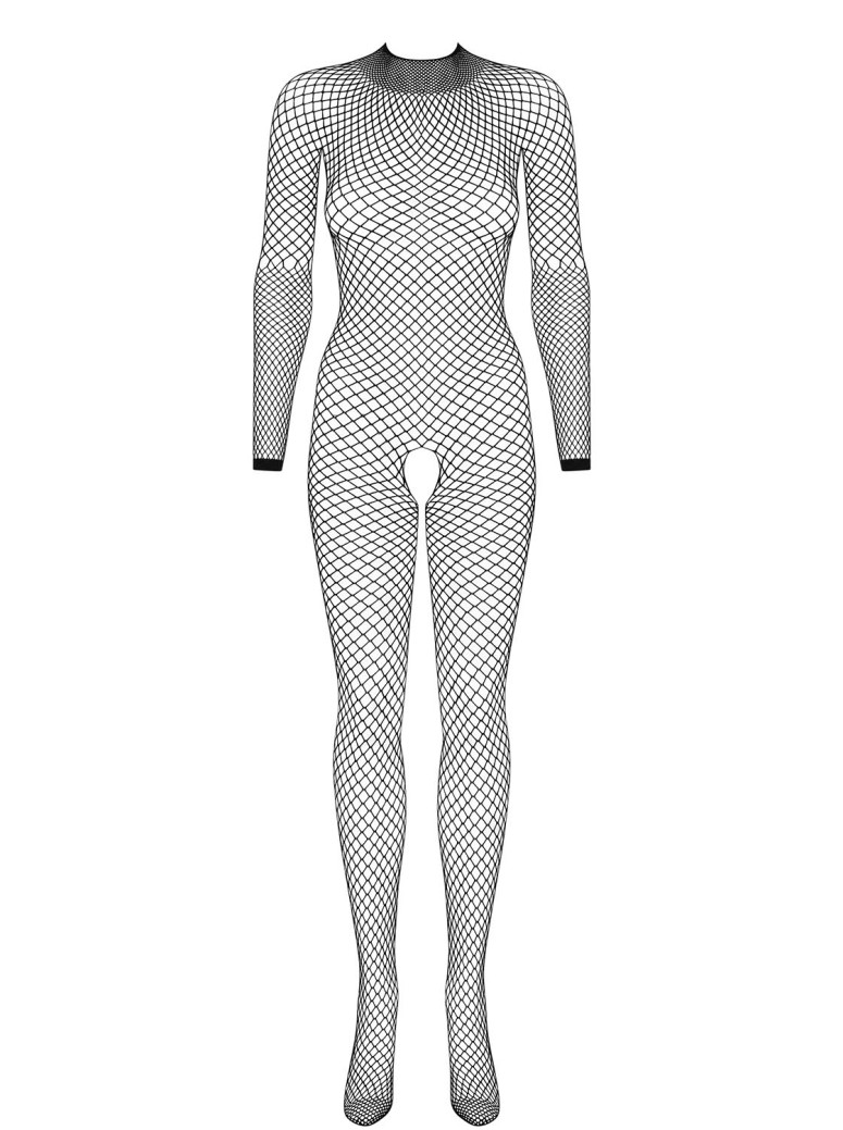 Obsessive Lingerie bodystocking a maniche lunghe aperta N121