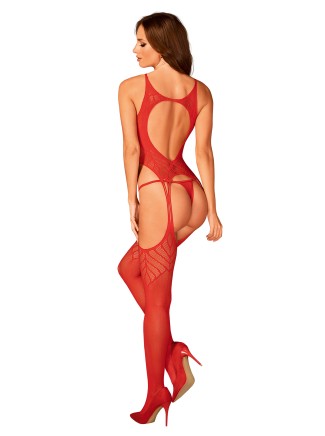 Obsessive Lingerie sexy bodystocking rossa aperta N122 2