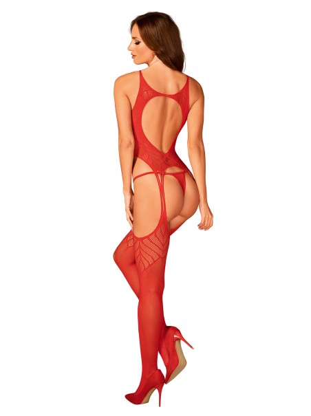 Obsessive Lingerie sexy bodystocking rossa aperta N122