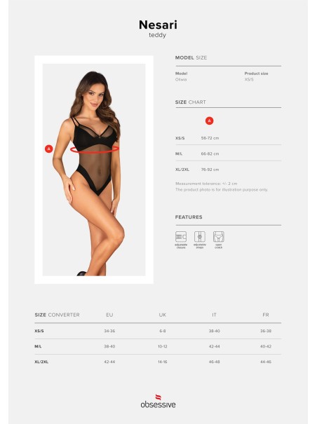 Obsessive Lingerie sexy body aperto collezione Nesari