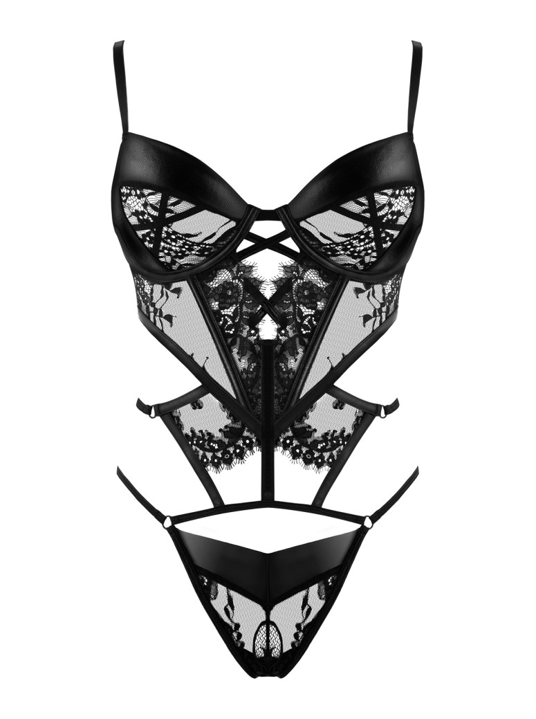 Beauty Night Lingerie sexy body a perizoma wetlook e pizzo Leonela
