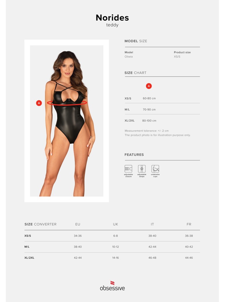 Obsessive Lingerie sexy body con ferretto collezione Norides