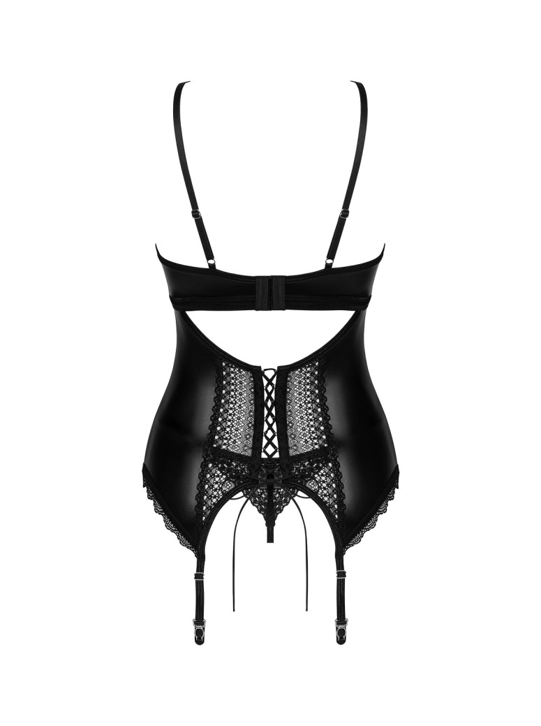 Obsessive Lingerie sexy corsetto wetlook con perizoma Norides