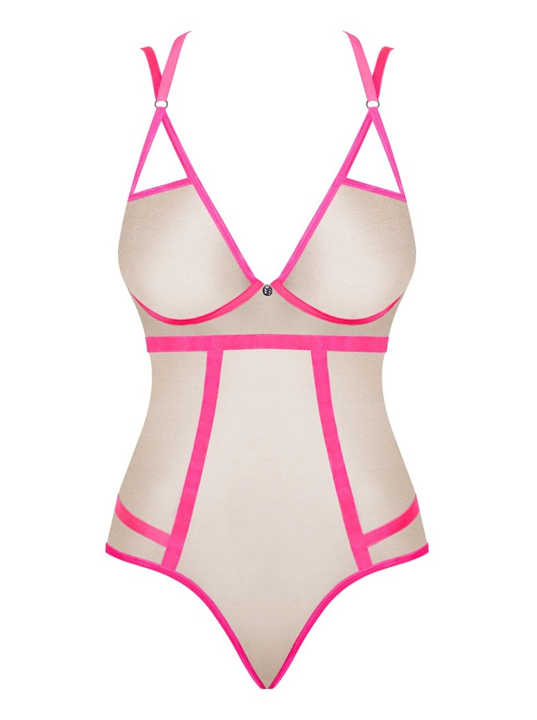 Obsessive Lingerie body nude e neon pink Nudelia