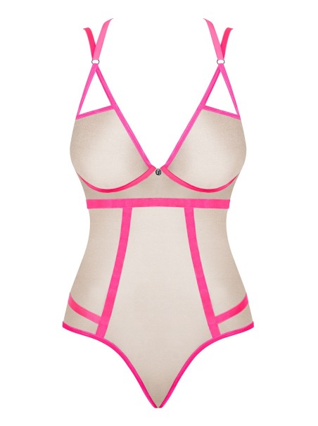 Obsessive Lingerie body nude e neon pink Nudelia