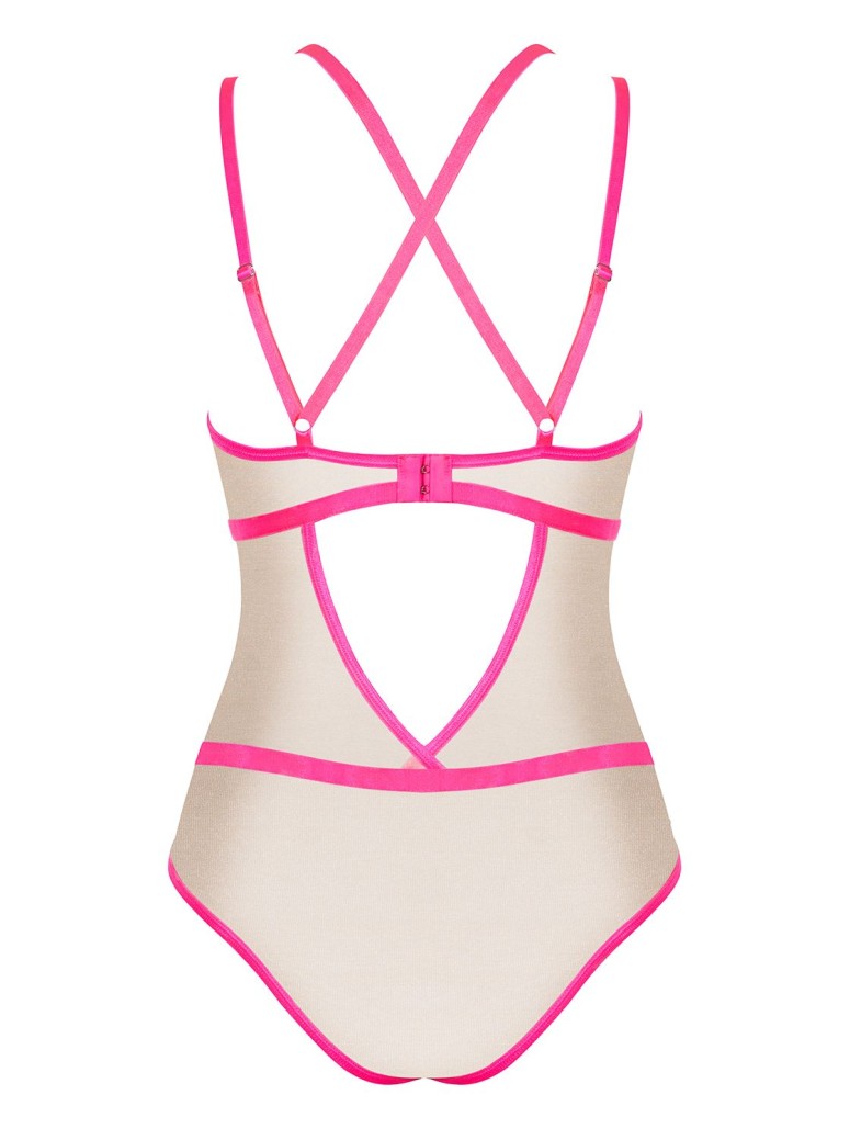 Obsessive Lingerie body nude e neon pink Nudelia