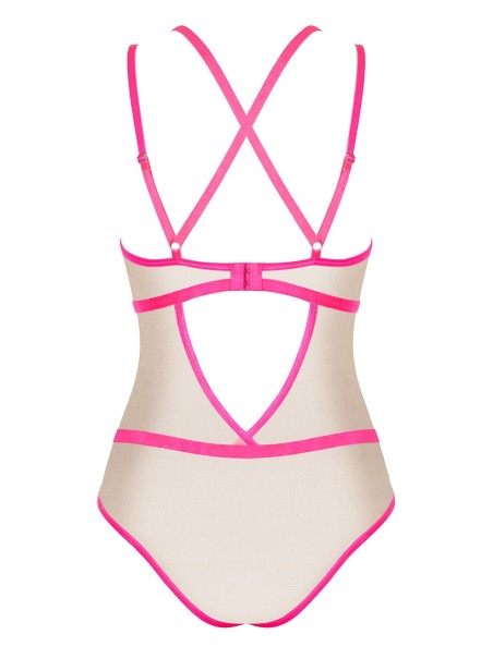 Obsessive Lingerie body nude e neon pink Nudelia