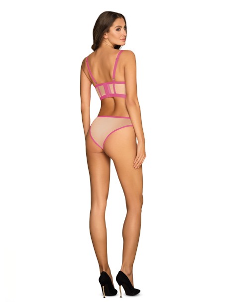Obsessive top e mutandine nude e neon pink Nudelia