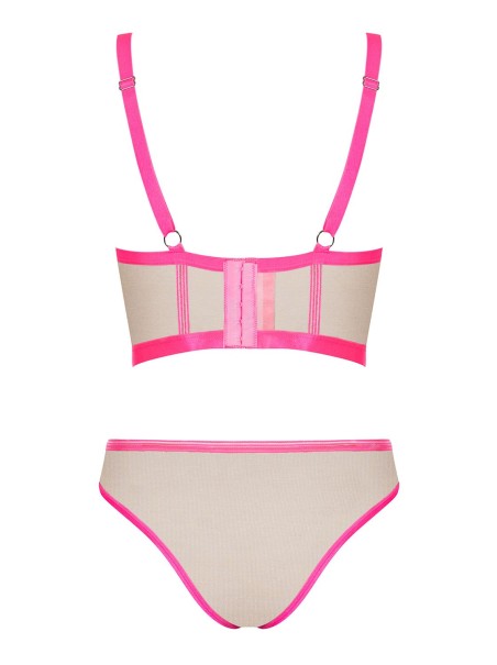 Obsessive top e mutandine nude e neon pink Nudelia