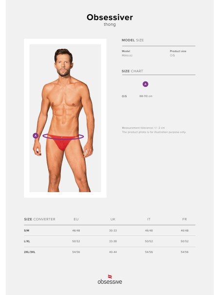 Obsessive Lingerie perizoma rosso da uomo Obsessiver