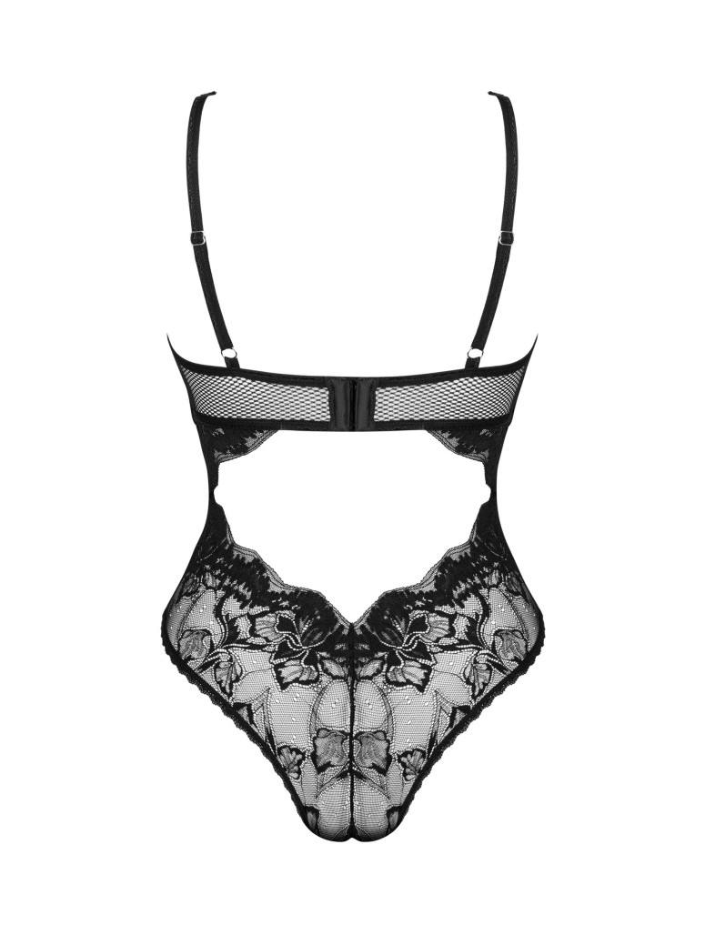 Obsessive Lingerie body in pizzo nero con ferretto Olvidia