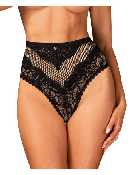 Obsessive Lingerie mutandine a vita alta in pizzo nero Olvidia