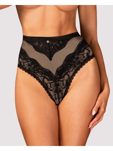 Obsessive Lingerie mutandine a vita alta in pizzo nero Olvidia
