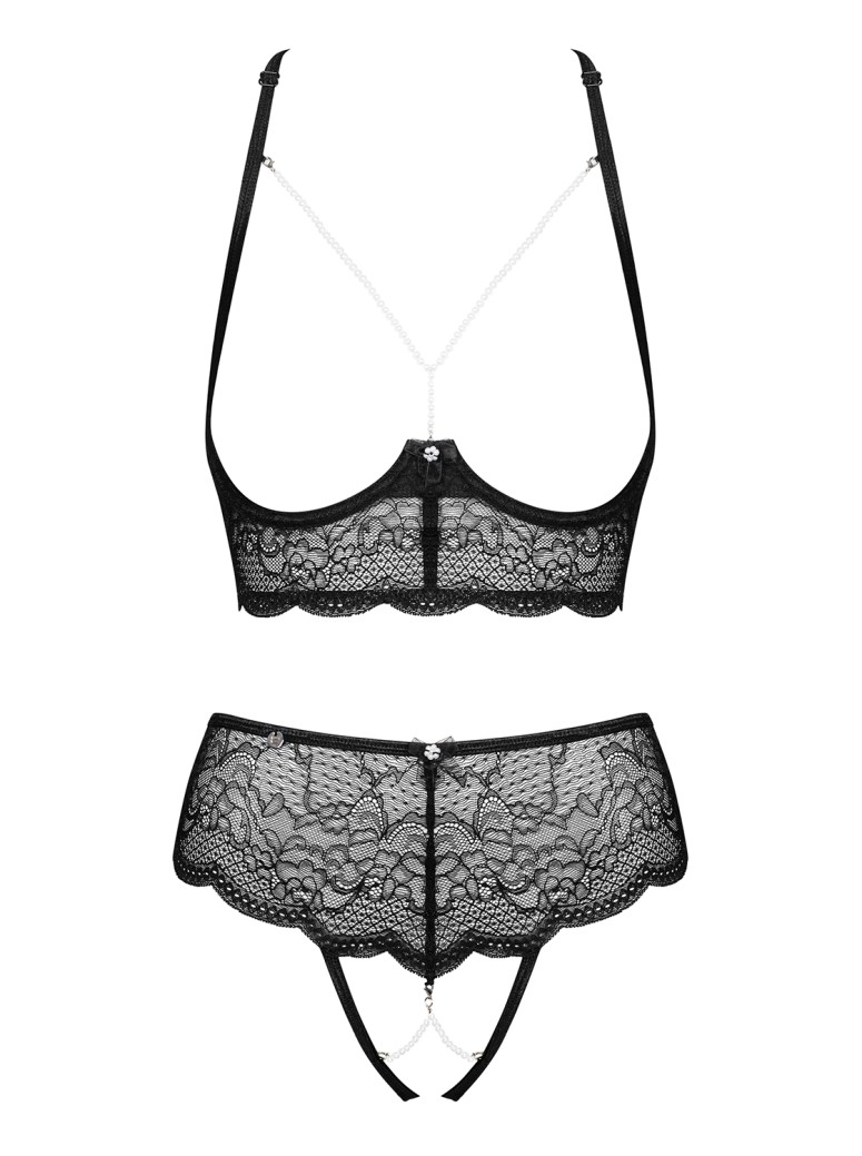 Obsessive Lingerie completino intimo aperto con perle Pearlove