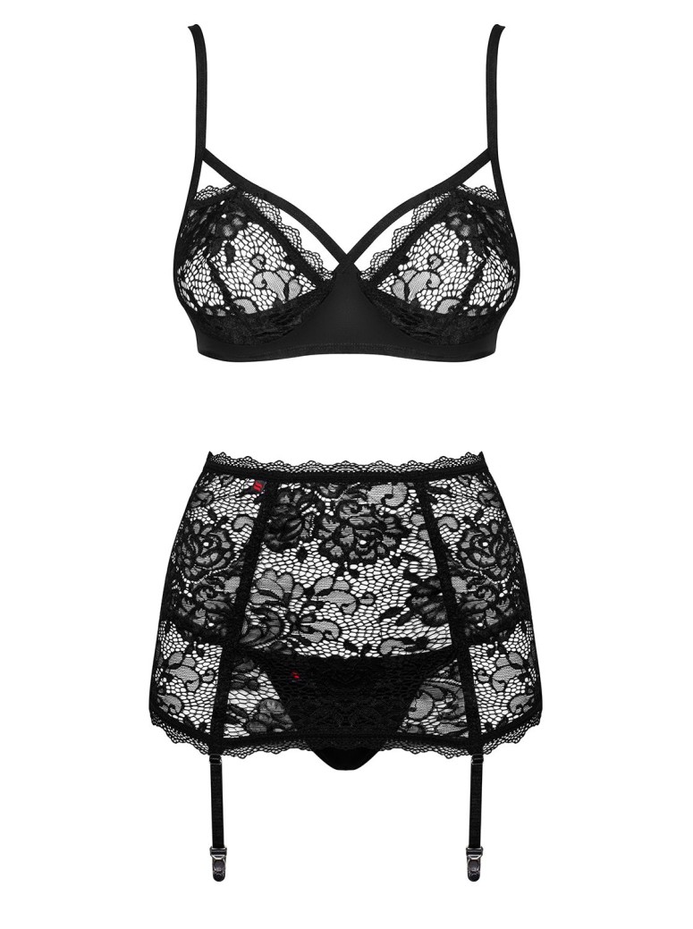 Obsessive Lingerie completino intimo con reggicalze Peonesia