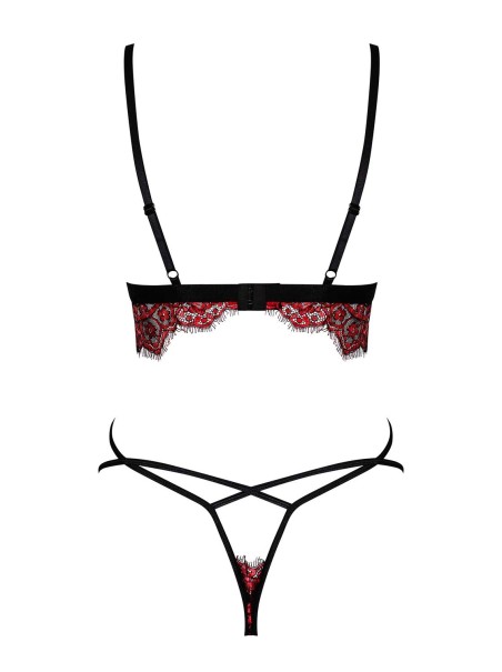 Obsessive Lingerie completino in pizzo rosso floreale Redessia
