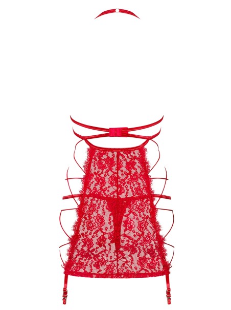 Obsessive Lingerie chemise con reggicalze in pizzo rosso Rediosa Obsessive Lingerie chemise con reggicalze in pizzo rosso Rediosa
